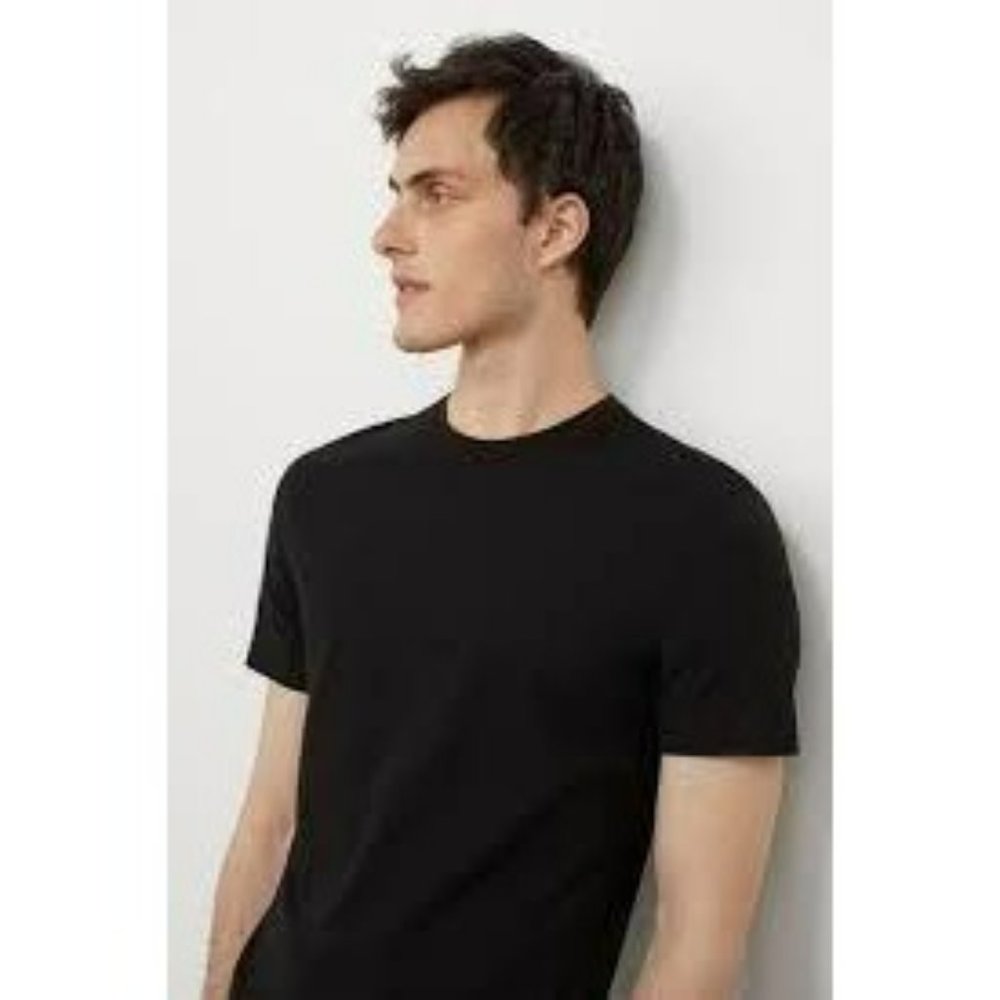 NWT Big Men Short Sleeve Black Crew Neck T-Shirts-